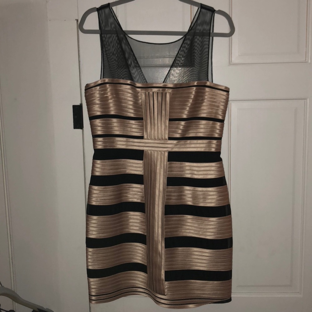 BCBG champagne party dress